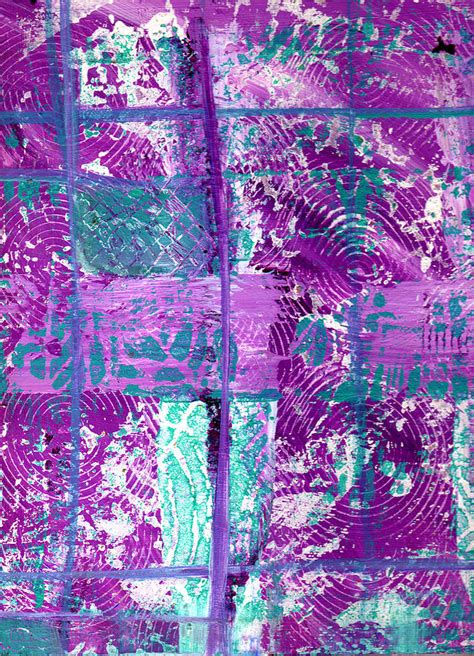 Abstract In Purple And Teal Painting by Wayne Potrafka