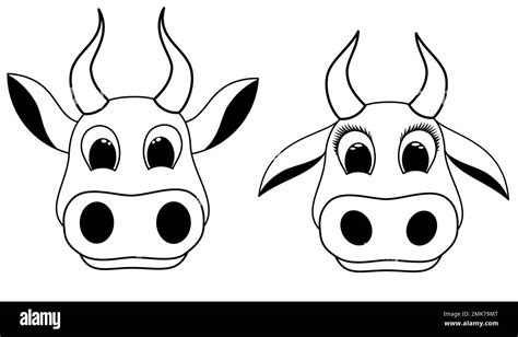 How To Draw A Cartoon Cow Face