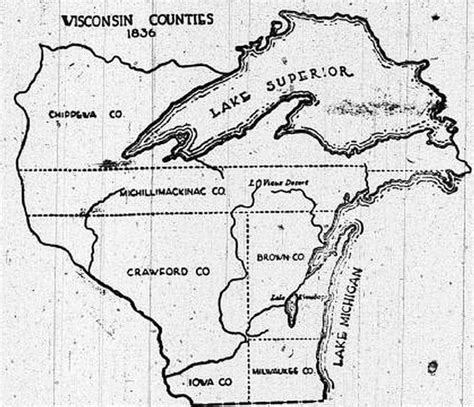 Wisconsin's original borders had Illinois, Michigan, Minnesota cities