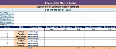 Summary Report Template Excel Word Template - Riset