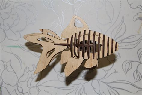 Fish 3D Puzzle Laser cut Pattern Free Vector cdr Download - 3axis.co