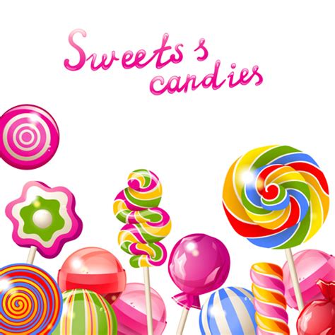 Sweets candies background vector material free download