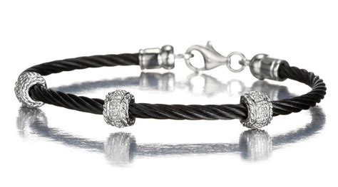 Diamond Bar Cable Bracelet in Black Stainless Steel | Cable bracelets, Fashion bracelets, Bracelets