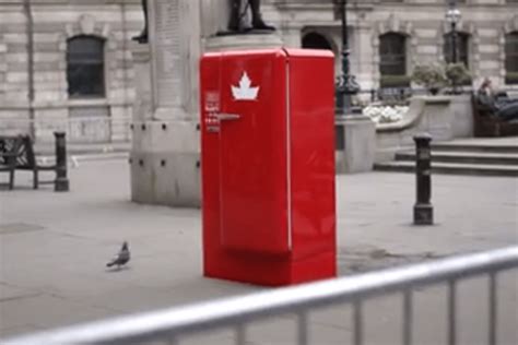 Molson's beer fridge that only Canadians can open