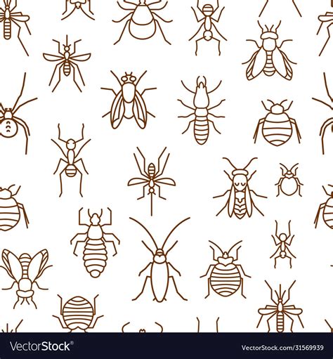 Insects seamless pattern Royalty Free Vector Image