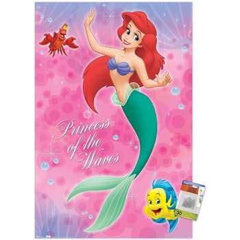 Trends International Disney Little Mermaid - Group Unframed Wall Poster Print Clear Push Pins ...