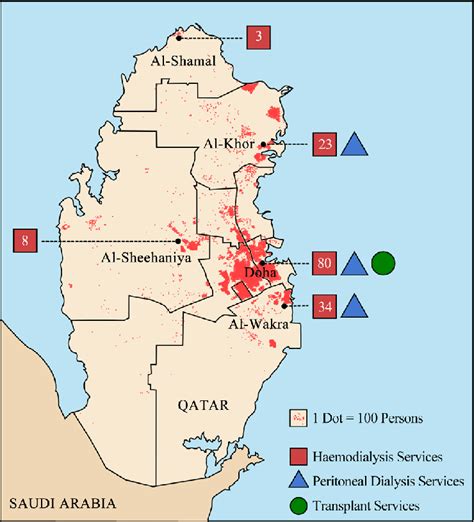 Geographical distribution of RRT facilities in Qatar [2017], in ...