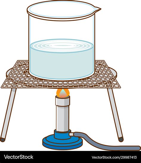 Science experiment with boiling water on rack Vector Image