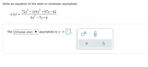 Solved Write an equation of the slant or nonlinear | Chegg.com