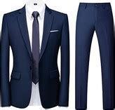 KUDORO Men Suits 2 Piece Slim Fit Single Breasted One Button Wedding Business Casual Tuxedo Suit ...