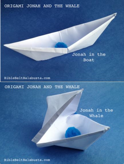 Jonah and the Whale (origami storytelling prop) | Bible Belt Balabusta