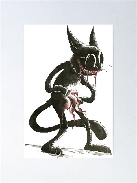 "scary cat cartoon pixel art horror creepypasta - SC05" Poster for Sale by arzr | Redbubble