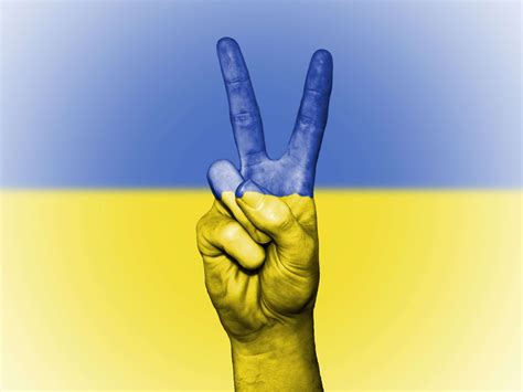 ensign, hand sign, colors, graphic, symbol, stock photo, colored background, indoors, ukraine ...