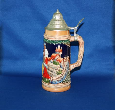 Lot Of 3 Vintage Authentic GERMAN LIDDED BEER STEINS ANTIQUE Lidded Steins gingfood Collectibles