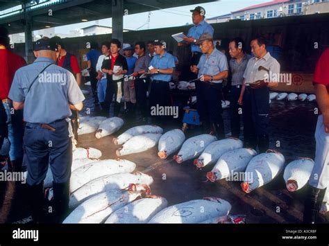 Tokyo Japan Tsukiji fish auction market business Stock Photo - Alamy