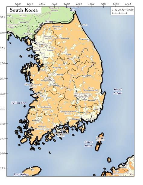 South Korea Geography Map