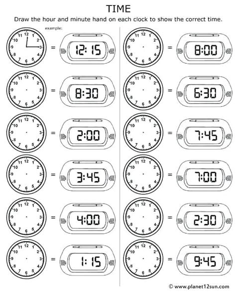 Free Printable Time Worksheets