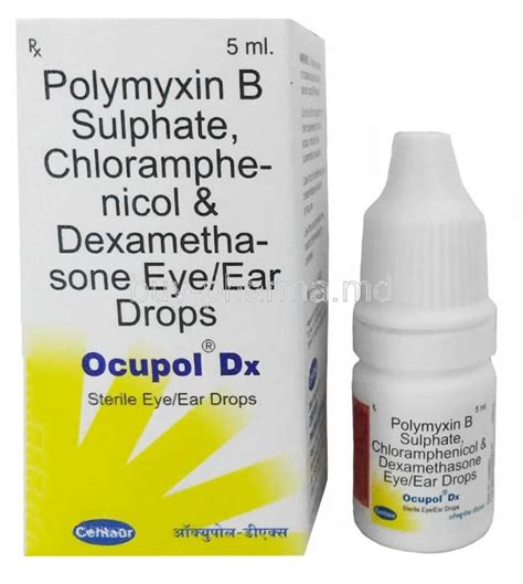 Buy Ocupol Dx Eye/ear Drops, Chloramphenicol/ Dexamethasone/ Polymyxin B Online