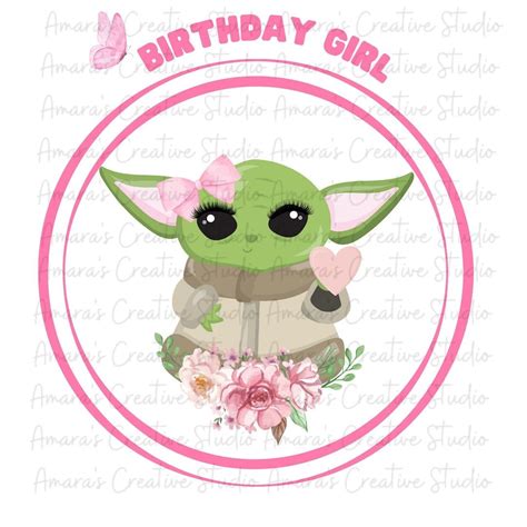 Baby Yoda Girl Bundle Set de 5, cumpleañera, Birthday Yoda Girl, png ...