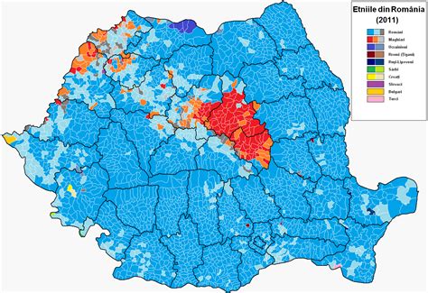 Ethnic map of Romania (2011) [1490 × 1023] : MapPorn