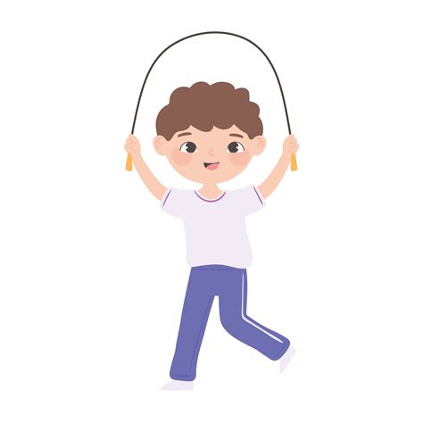 boy skipping with rope 5252023 Vector Art at Vecteezy