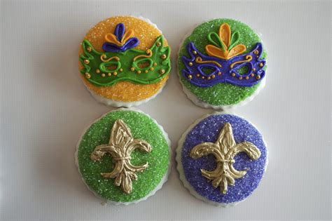 Mardi Gras Dipped Decorated Cookie Pack (4) - Three Brothers Bakery