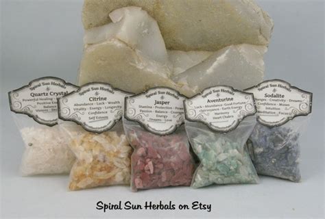 Set of 5 Gemstone Bags Natural unpolished, Crafting, Healing poppets ...