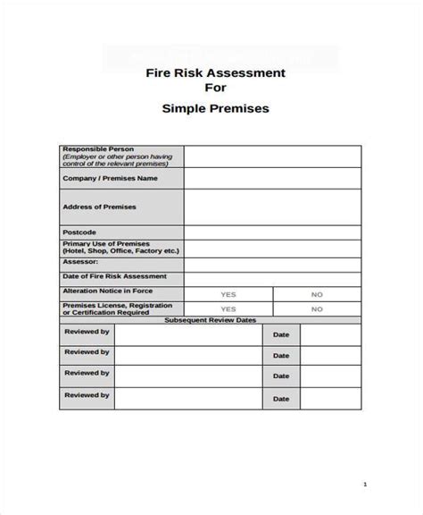 FREE 9+ Fire Risk Assessment Forms in PDF | Excel