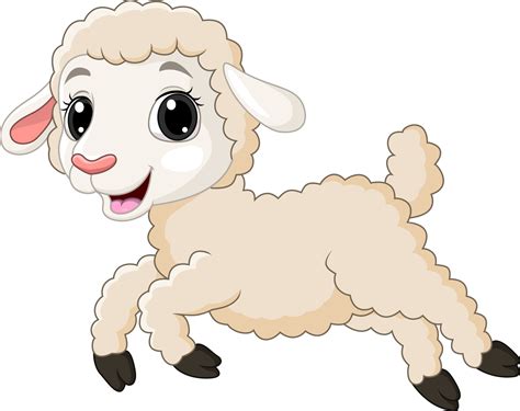 Cartoon baby lamb running on white background 5162474 Vector Art at Vecteezy