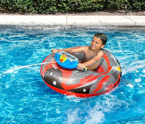 Zip around the pool with this motorized float