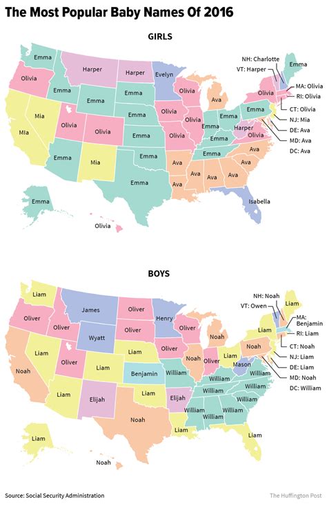 These are the most popular baby names in every state | Popular baby ...