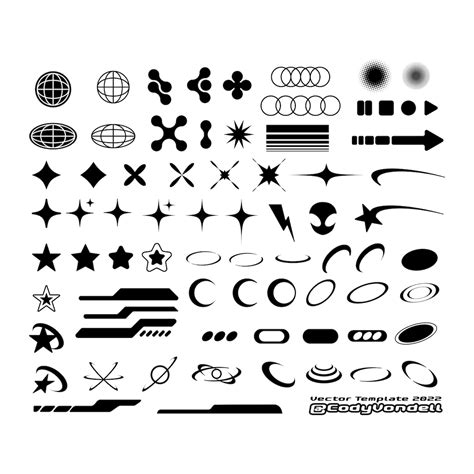 Y2K Aesthetic Icons Template over 80 Assets for Logos, Clothing, Graphic Design - Etsy