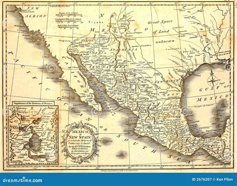 1821 Map of Mexico stock image. Image of paper, antique - 2676207