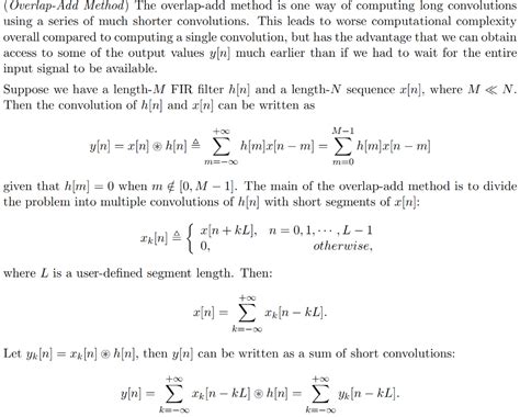 (Overlap-Add Method) The overlap-add method is one | Chegg.com