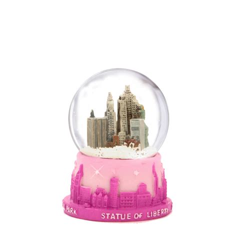 Pink NYC Skyline Snow Globe