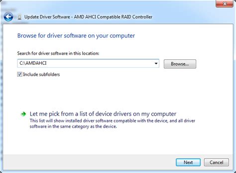 Updating driver for AMD AHCI Compatible RAID Controller