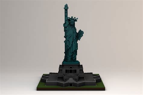 minecraft statue of liberty art-and-medium 3D model