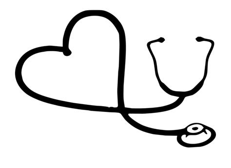 Stethoscope Silhouette At Getdrawings Stethoscope Black And White - Clip Art Library