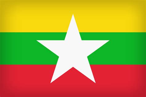 Myanmar Large Flag | Birmania, Bandiera, Sud-est asiatico