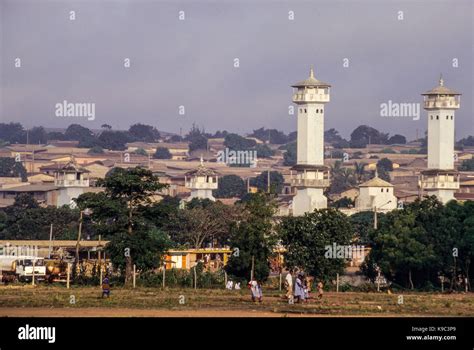 Bouake, Ivory Coast, Cote d'Ivoire. Minarets of the Wahabiyya Mosque ...