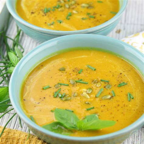 Creamy Butternut Squash Sweet Potato Soup - Colorful Recipes