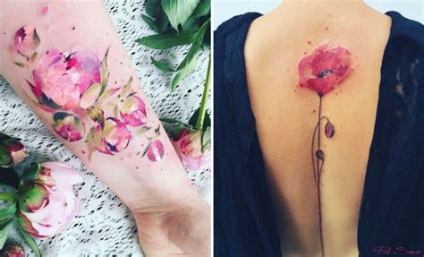 47 Breathtaking Watercolor Flower Tattoos - Page 2 of 5 - StayGlam