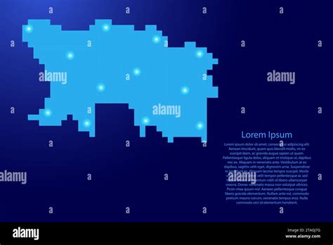 Jersey map silhouette from blue square pixels and glowing stars. Vector illustration Stock ...