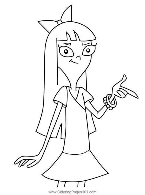 Stacy Hirano Phineas and Ferb Coloring Page for Kids - Free Phineas and Ferb Printable Coloring ...