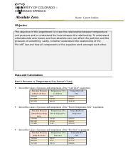 PES 2150 Abs Zero Report.docx - UNIVERSITY OF COLORADO - COLORADO ...