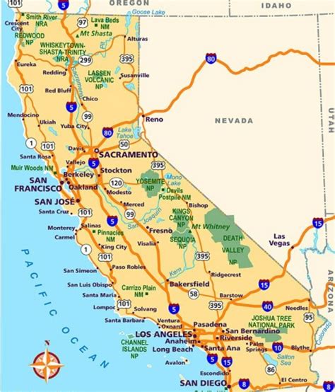 Printable California Map With Cities