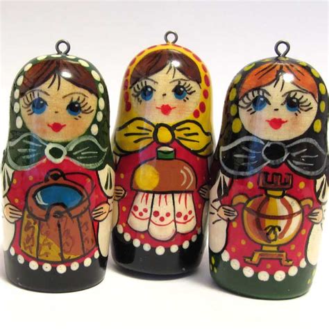 Ornaments Set Russian Matryoshka - Russian Christmas Ornaments- PAinted ...