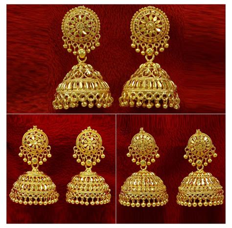 Gold Jewellery Earrings Jhumka - Hoop Earrings