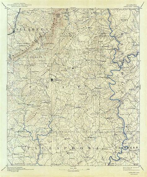 1891 Topo Map of Ashland Alabama Talladega National Forest - Etsy