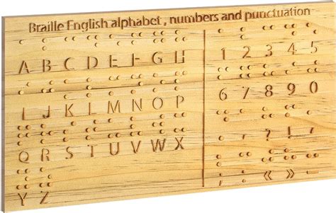 Braille Alphabet Board - Wood Fingerboard with Carved Dots ...